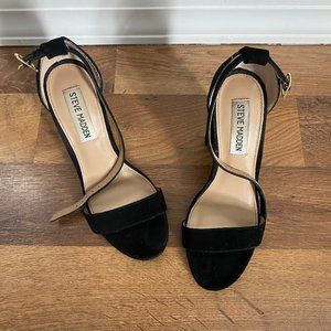 Steve Madden Black Suede Heeled Sandal